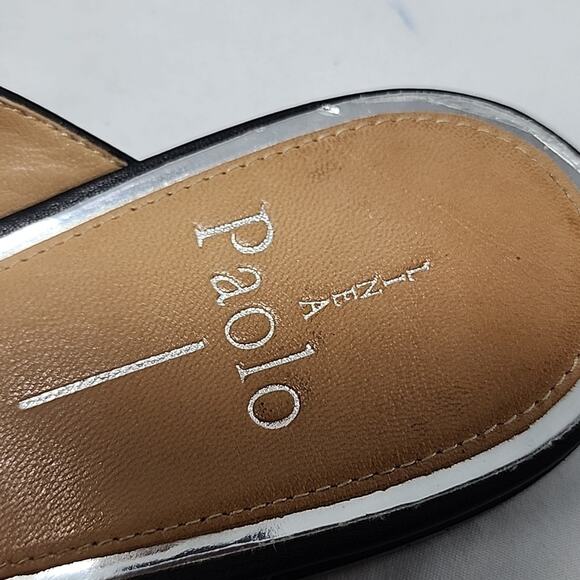 LINEA PAOLO ANNIE LOAFER MULES BLACK LEATHER LADIES 8 GUC - Picture 8 of 16